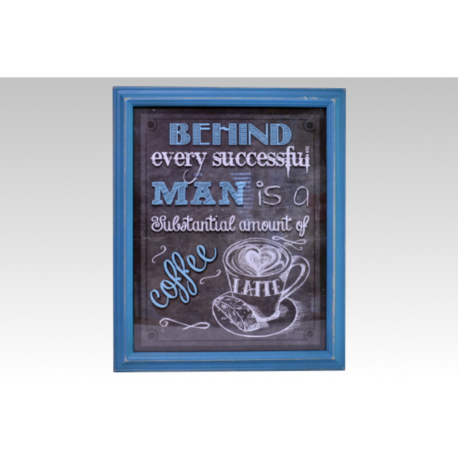 Retro Coffee Kék Falikép 39x47 cm